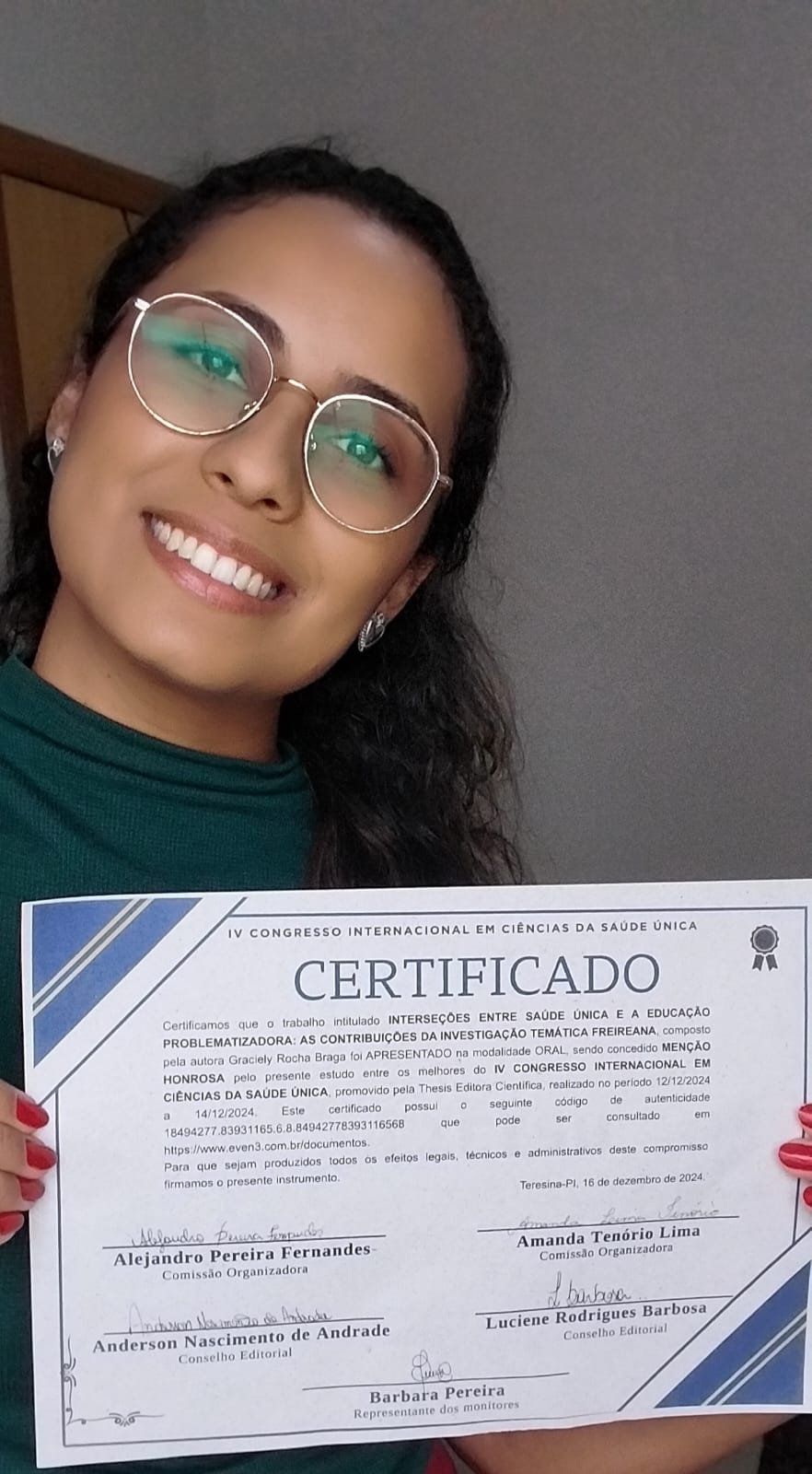 imagem com certificado Graciely Rocha Braga