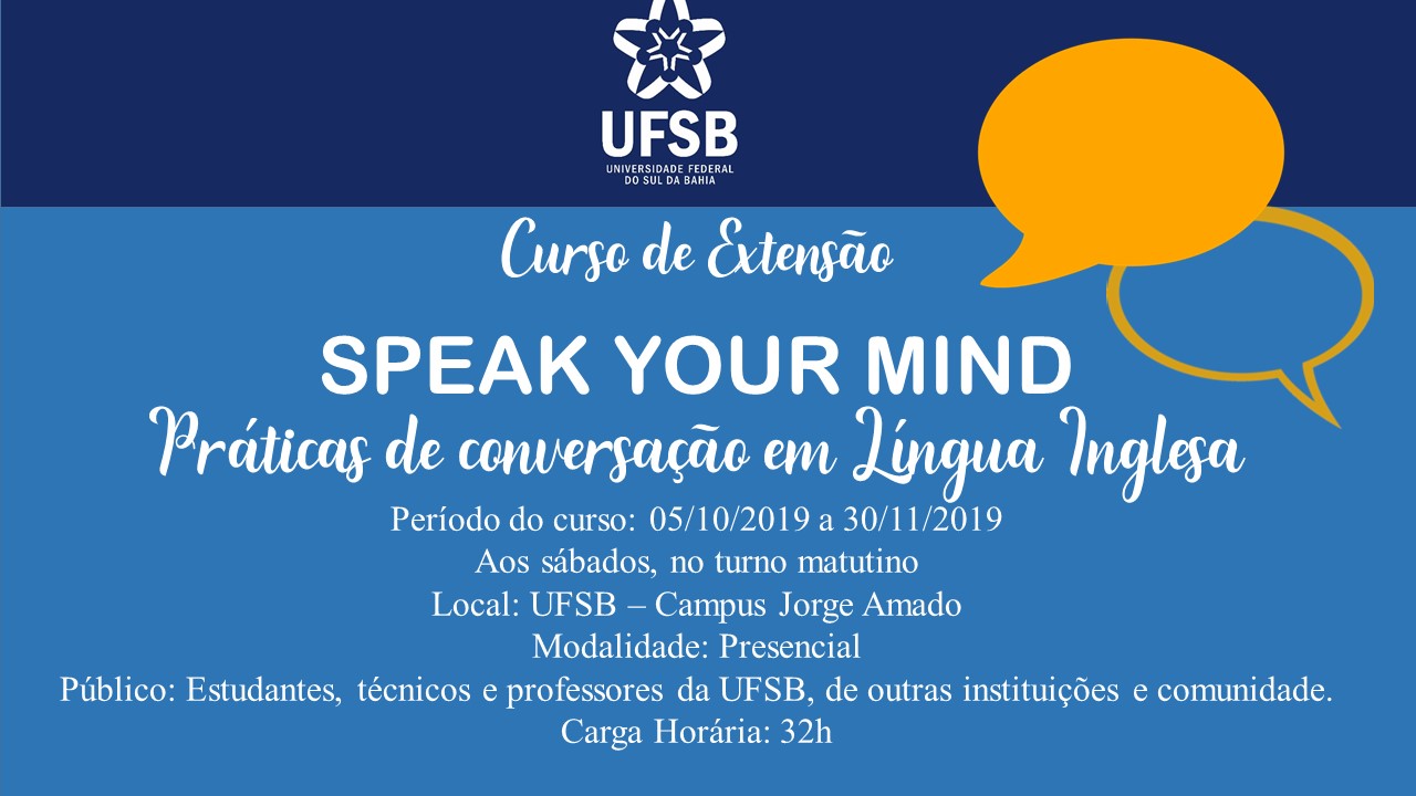 Informativo Curso Speak your mind